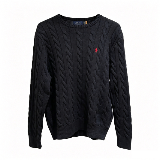Ralph Lauren Unisex Cable Knit Couple Sweater Black